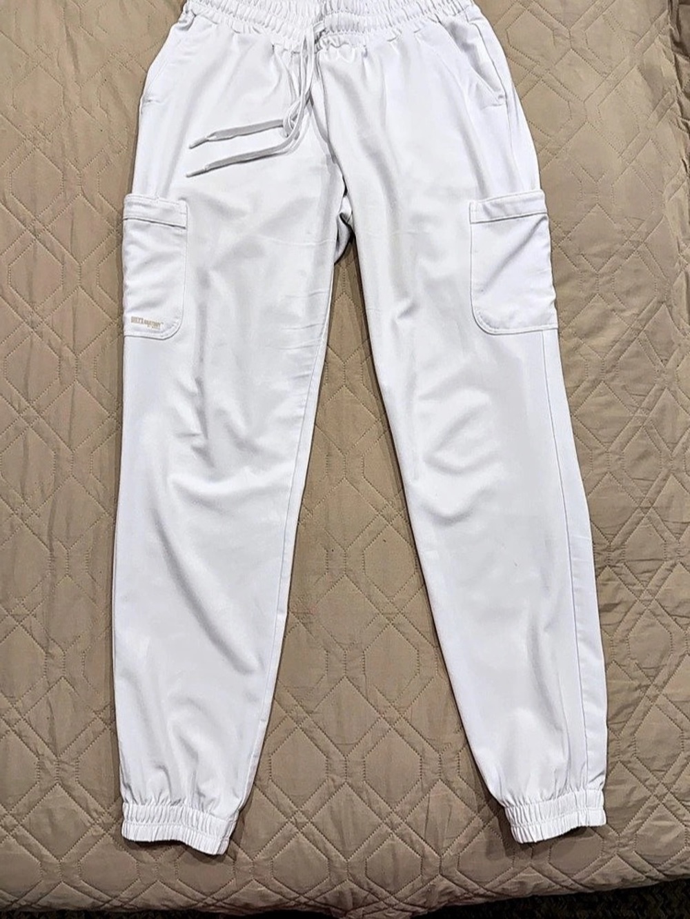 Greys ANATOMY Evolve Stretch Cargo Jogger Pants White Size Small Like New